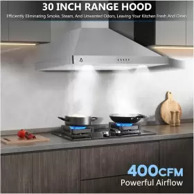 302A ACEKOOL Kitchen Hood Wall Mount Vent Ducted Ductless Cfm #3