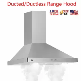 302A ACEKOOL Kitchen Hood Wall Mount Vent Ducted Ductless Cfm