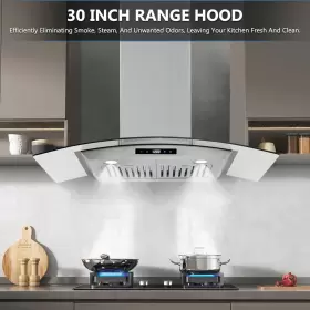 501A ACEKOOL Curved Glass Hood Kitchen Vent Ducted Ductless #3