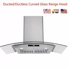 501A ACEKOOL Curved Glass Hood Kitchen Vent Ducted Ductless