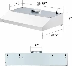 707A ACEKOOL Kitchen Cabinet Hood Steel Cfm Vent #2