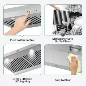 707A ACEKOOL Kitchen Cabinet Hood Steel Cfm Vent #3
