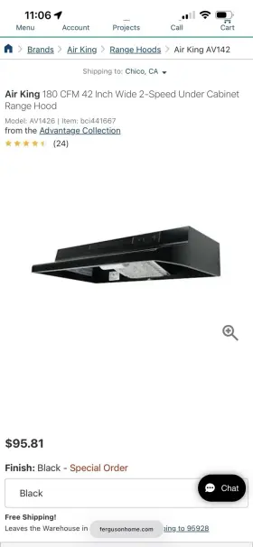 AV1426 AIR KING Box Boxking Hood Scones Cfm