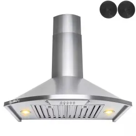 Akdy 705353409530 30 Inch 343 Cfm Convertible Wall Mount Brushed Stainless Steel Kitchen Range Hood