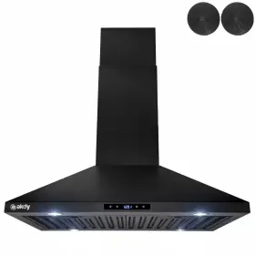 Akdy 705353953408 30 Inch Convertible Island Mount Range Hood In Black Painted Stainless Steel With