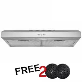 Akdy 744110684155 24 Inch 58 Cfm Convertible Under Cabinet Range Hood In Brushed Stainless Steel Wi