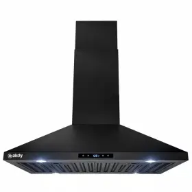 Akdy 744759716675 30 Inch 343 Cfm Convertible Kitchen Island Mount Range Hood In Black Painted Stai