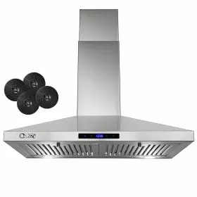 810067994545 AKDY Wall Mount Hood Fan Led Lights Steel