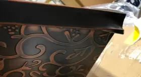 RH0400 AKDY Convertible Wall Mount Embossed Copper Vine Hood #3