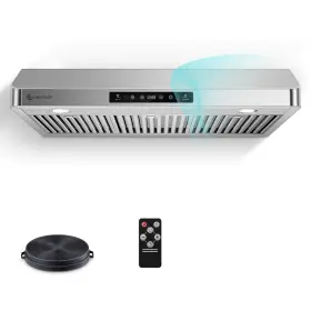 UL-LF0176A1-BU AMZCHEF Cabinet Hood Steel Kitchen Stove Vent