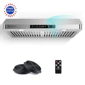 UL-LF0376C1-ST AMZCHEF Cabinet Hood Dual Fans Steel Kitchen