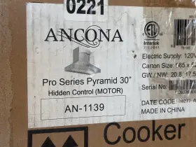 AN-1139 ANCONA Pro Pyramid Hidden Control Wall Hood