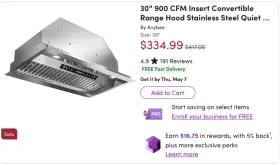 DIVB02-30 ANYBEE Cfm Convertible Hood Steel Gesture