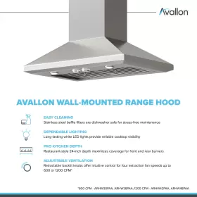 ARHW30PAA AVALLON Cfm Wall Hood Steel #2