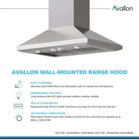 ARHW30PAB AVALLON Cfm Wall Hood Steel #2