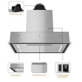 AWC-RH-BQ-CR3X AWOCO Flush Ceiling Mount Island Hood Steel #2