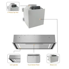 AWC-RH-IT08-CRXX AWOCO Flush Ceiling Mount Split Hood Steel #2