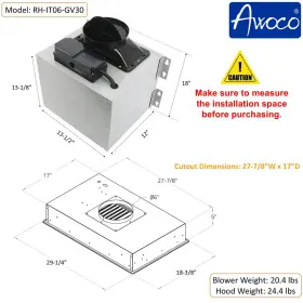 RH-IT06-GV AWOCO Ceiling Mount Hood Split Control