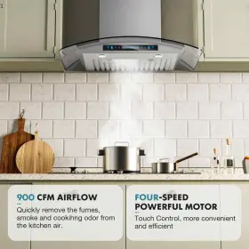 RHWM03-36 BLOMED Cfm Ducted Wall Mount Hood Tempered Glass #3
