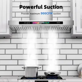 05S30 BRANO Wall Mount Hood Cfm Stee Ducted Kitchen