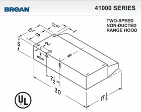 4130SF BROAN Steel Ducted Cabinet Hood Finish #2