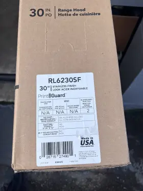 6230SF BROAN Newtone Steele Hood Box