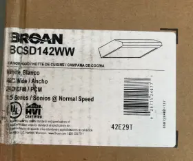 BCSD142WW BROAN Cabinet Hood Cfm Blower