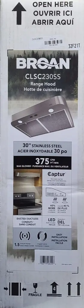 CLSC230SS BROAN Antero Cfm Steel Convertible Cabinet Hood #2