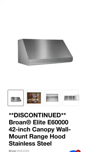 E60E42SS BROAN Elite Hood Steel Box