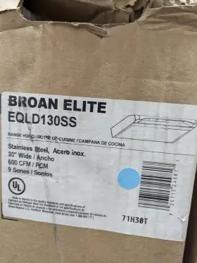 EQLD130SS BROAN Alta Cfm Steel Cabinet Hood