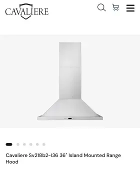SV218B2-I36 CAVALIERE Island Steel Kitchen Hood