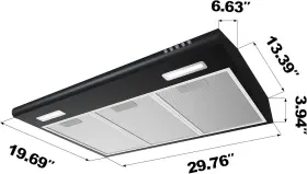 AWB75918B CIARRA Hood Cabinet Anti Fingerprint Design #2
