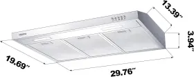 AWS75918A CIARRA Ductless Hood Cabinet Vent Exhaust Fan Push #2