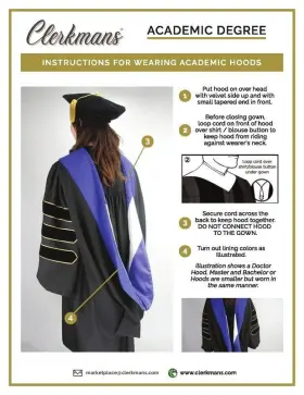 060674276526 CLERKMANS Unisex Graduation Hood Bachelors #2