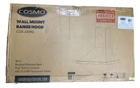 09136 COSMO Ducted Wall Mount Hood Steel Push