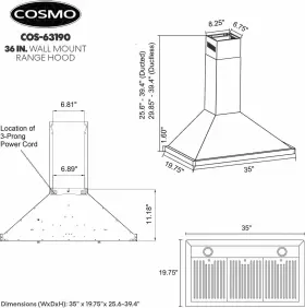 63190 COSMO Ducted Wall Mount Hood Touch #2