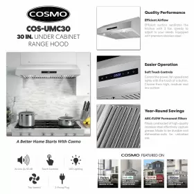 850666006218 COSMO Ducted Cabinet Steel Hood Led Light #3