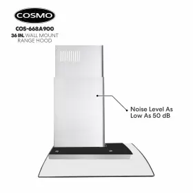 850666006393 COSMO Hood Glass Kitchen Stove Led Light Exhaust #3