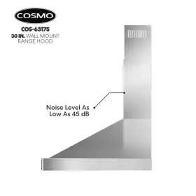869369000072 COSMO Wall Mount Hood Fan Steel #3