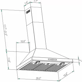 709402277934 EMPAVA Cfm Convertible Wall Mount Hood Steel #2