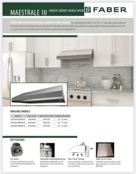 MAES3010SS600-B FABER Maestrale Pro Cabinet Wall Hood Cfm