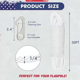 705353611544 FIREBIRD Flag Pole Rope Halyard Snap Hoo Kit #3
