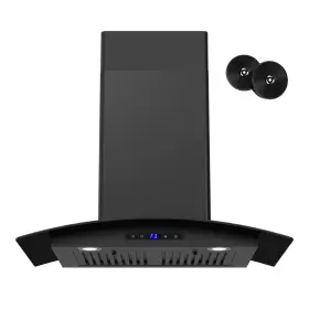 Firegas Fgs-ubg26g75cc Range Hood 30 Inch 600 Cfm Wall Mount Led Convertible Black Stainless
