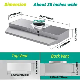FGS-USF39A590AC FIREGAS Cabinet Hood Ducted Ductless Kitchen #2