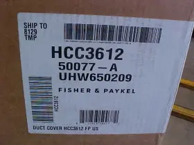 HCC3612 FISHER PAYKEL Vent Duct Cover Select Hoods