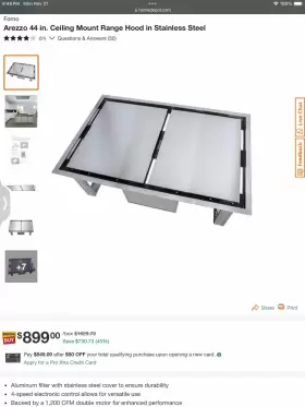 FRHRE5312-44 FORNO Ceiling Flush Mount Hood Arezzo Ducted #2