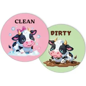 ZF219 FOULIKI Funny Dishwasher Magnet Clean Dirty Sign Double