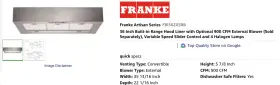 FBI362XSRB FRANKE Artisan Hood
