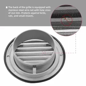 752349625252 ROUND Steel Dryer Vent Covers Ventilation Grill #3