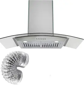 PHO12OS30IN GAOMON Curved Glass Hood Ductless Ducted Stove